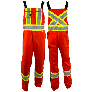 Atlas Guardian® Mens AR/FR 4' stripe Orange Bib Overalls 3074OR