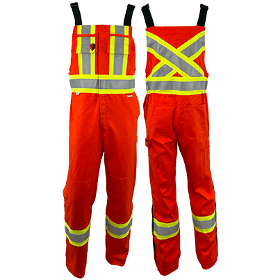 Atlas Guardian® Mens AR/FR 4' stripe Orange Bib Overalls 3074OR