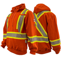 Atlas AR/FR Men's Orange Pullover Hoodie w/4” Stripes 4014OR