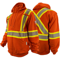 Atlas AR/FR Men's Orange Zip-up Hoodie w/4” Stripes 402OR