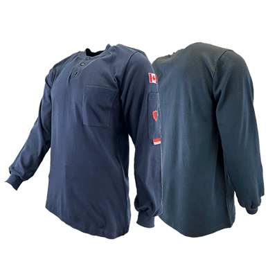 Atlas AR/FR Men's Navy Henley Shirts 403NB